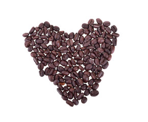 Coffee beans isolated in white background.