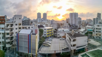 Fototapeta na wymiar Downtown Naha city skyline in Okinawa, Japan