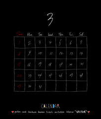 달력 / 손으로 그린 달력 이미지