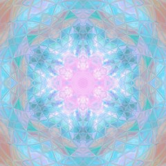 Elegant abstract kaleidoscope symmetric art in pastel colors. Creative pattern background for labels, booklets, flyers and posters or covers. Template for design products decoration. Print for textile