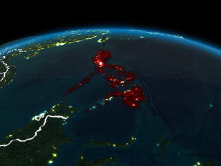 Philippines on Earth at night