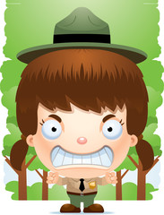 Angry Cartoon Girl Park Ranger