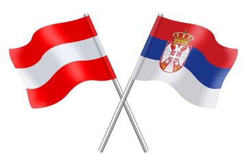 Flags. Austria and Serbia