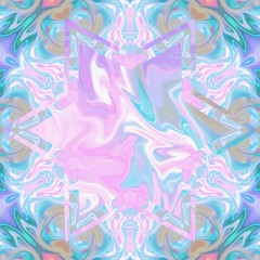 Elegant abstract kaleidoscope symmetric art in pastel colors. Creative pattern background for labels, booklets, flyers and posters or covers. Template for design products decoration. Print for textile