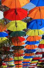 Fototapeta na wymiar Umbrellas in old city, Nicosia, Cyprus