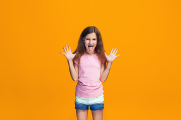 Fototapeta premium The squint eyed teen girl with weird expression