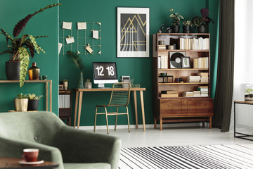 Gold and green cozy apartment
