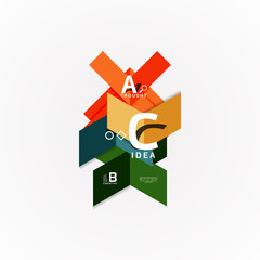 Paper infographic banner template with a b c options, infographics elements