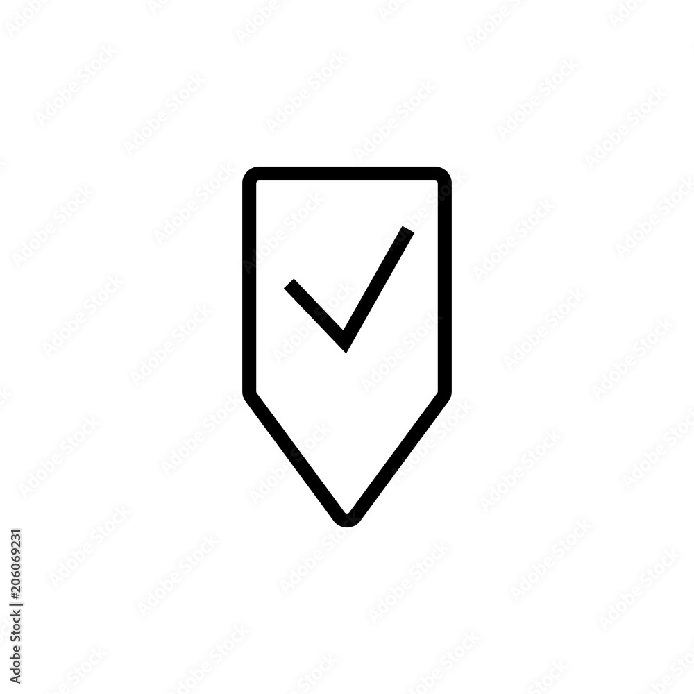 Aufkleber tag checked icon. element of navigation for mobile concept and web apps. thin line tag checked icon 