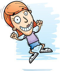 Cartoon Woman Jumping