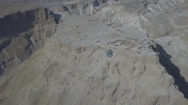 Metsada, Israel, aerial view 4k ungraded flat footage