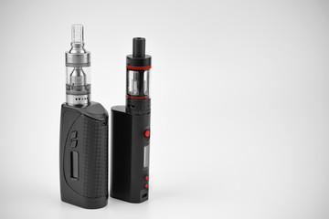 E - cigarette for vaping , technical devices.The liquid in the bottle  