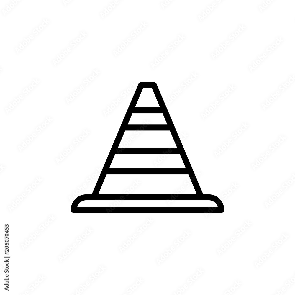Aufkleber road cone icon. element of navigation for mobile concept and web apps. thin line road cone icon can 