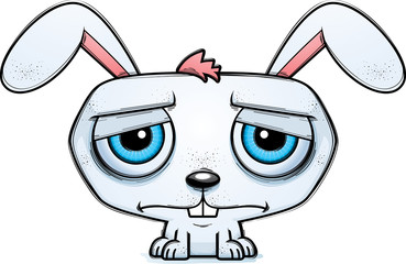 Depressed Little Cartoon Rabbit
