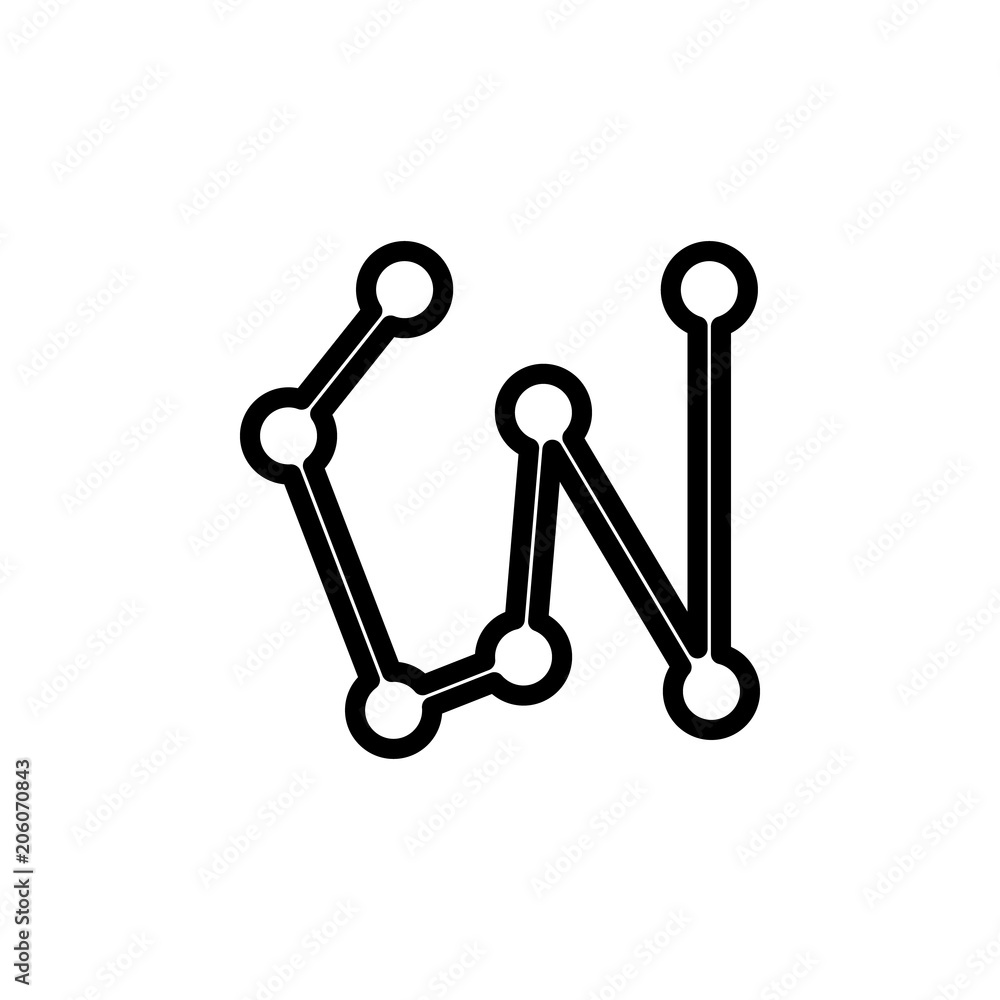 Aufkleber connected points by a line icon. element of navigation for mobile concept and web apps. thin line co