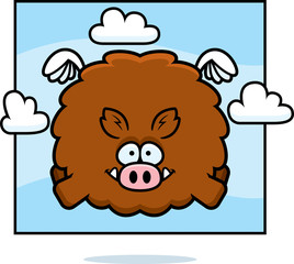 Cartoon Boar in the Sky