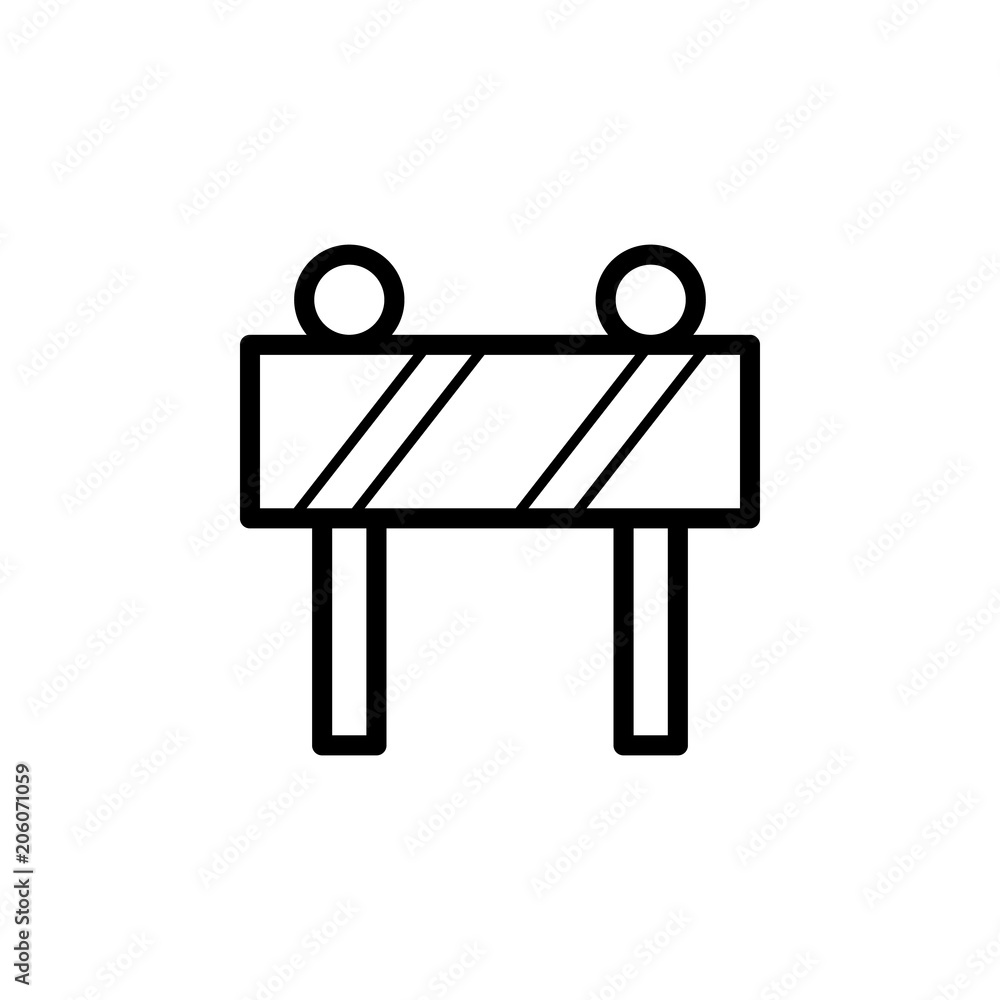 Poster road barrier icon. element of navigation for mobile concept and web apps. thin line road barrier ico
