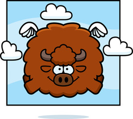 Cartoon Buffalo in the Sky