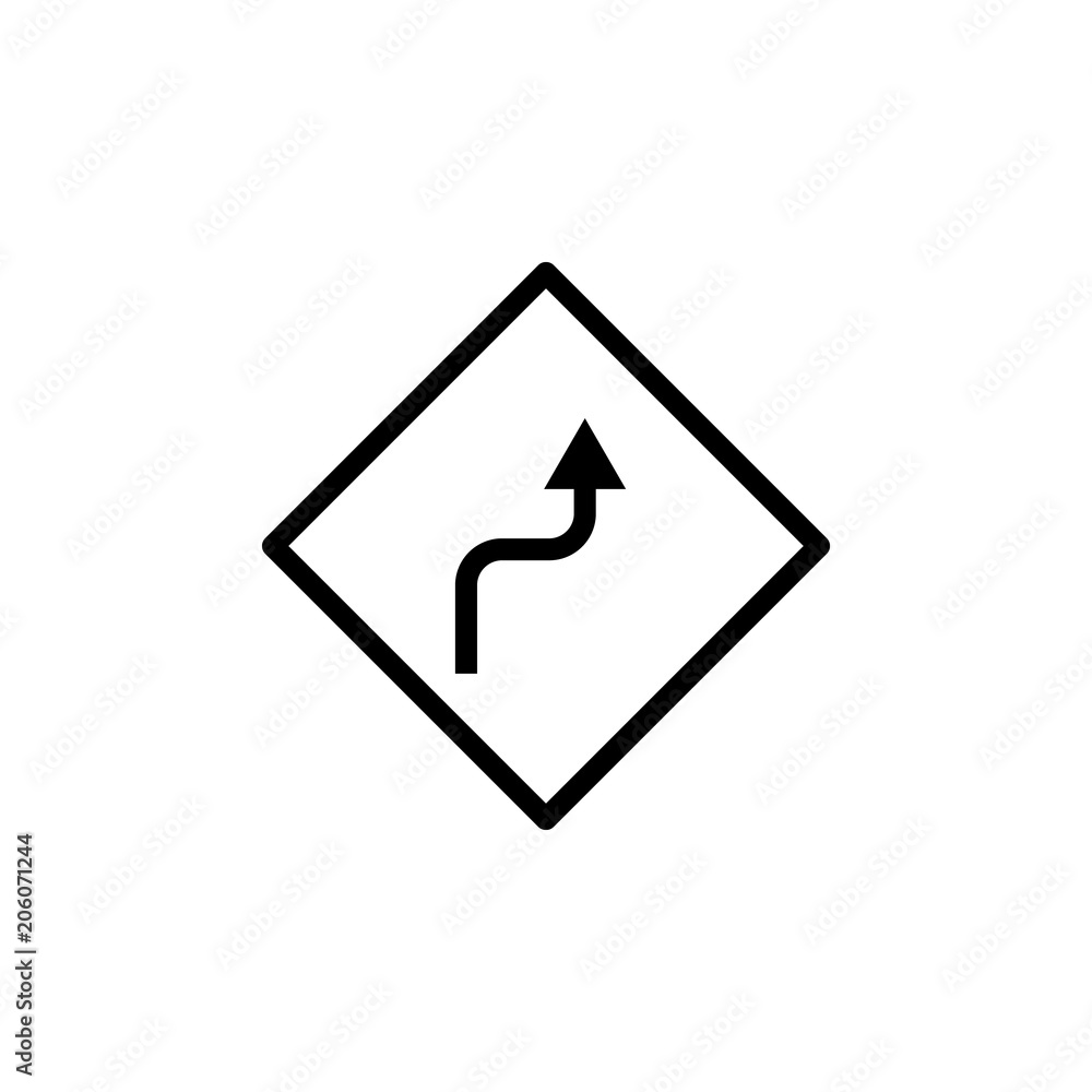 Poster zigzag sign icon. element of navigation for mobile concept and web apps. thin line zigzag sign icon 