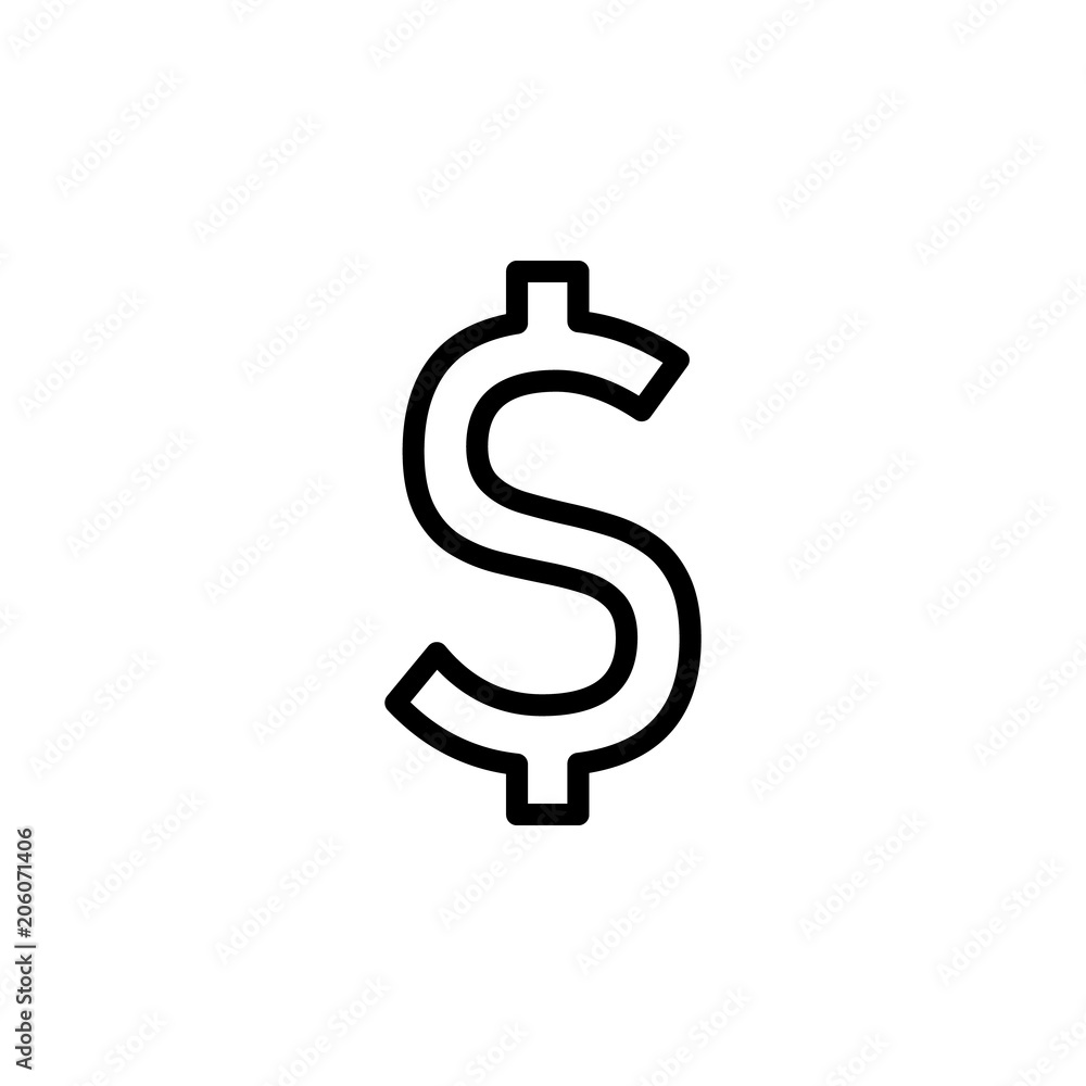 Poster dollar sign icon. element of navigation for mobile concept and web apps. thin line dollar sign icon 