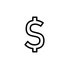 dollar sign icon. Element of navigation for mobile concept and web apps. Thin line dollar sign icon can be used for web and mobile