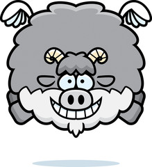 Flying Cartoon Goat