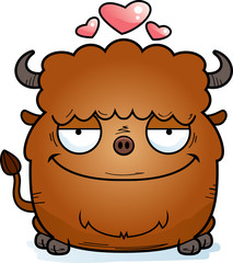 Cartoon Bison in Love