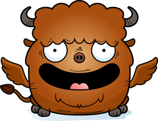 Smiling Cartoon Buffalo Wings