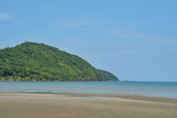 The beach and the mountain in Chanthaburi thailand.