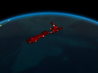 New Zealand on Earth at night