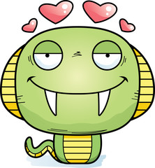 Cartoon Cobra in Love