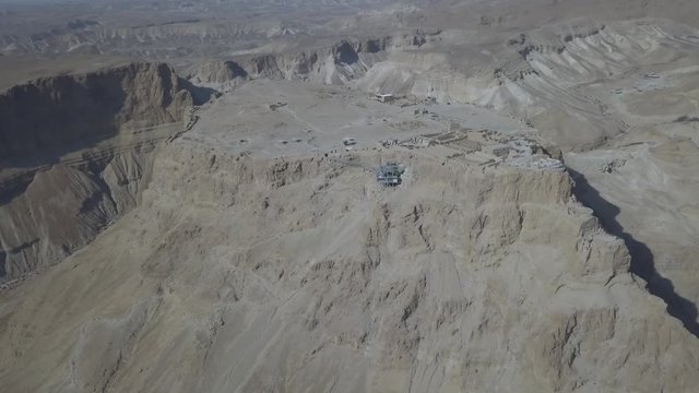 Metsada, Israel, aerial view 4k ungraded flat footage