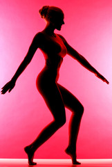 Obraz na płótnie Canvas Figur Yoga sportlich Silhouette Fitness