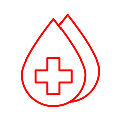 Obraz premium World Blood Donor Day, June 14. Red Blood drop with white cross sign.