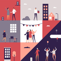 Party - flat design style conceptual illustration