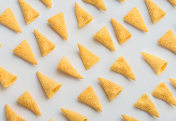 Corn cones pattern on white background