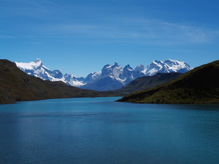 Fototapeta na wymiar Torres del Paine, Cuernos, Patagonien