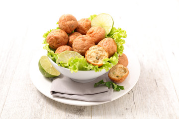 vegetarian ball and salad