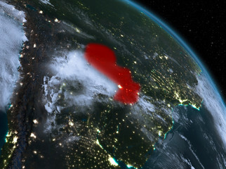 Paraguay at night from orbit