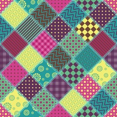 Fototapeta premium patchwork background with different patterns