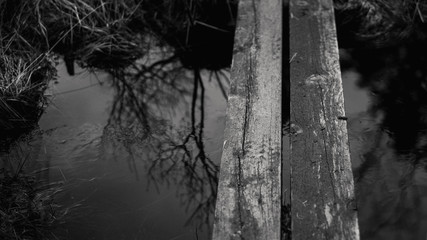 Planks over water