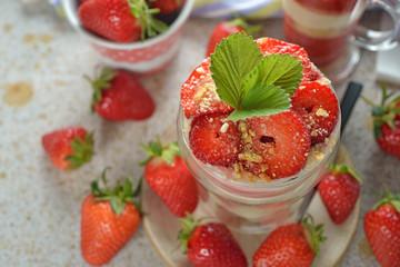 Dessert with strawberries