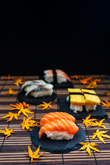 fresh sushi traditional japanese food on the table