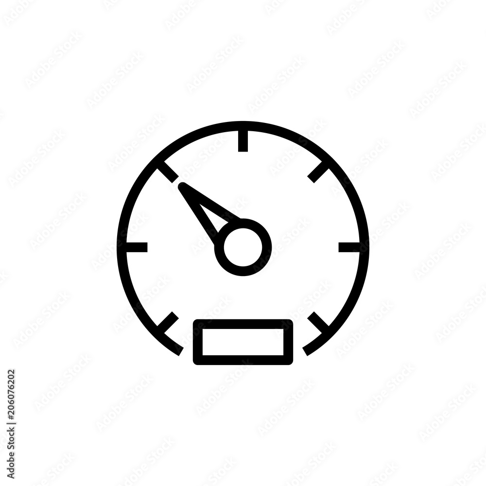 Aufkleber speedometer icon. element of navigation for mobile concept and web apps. thin line speedometer icon 