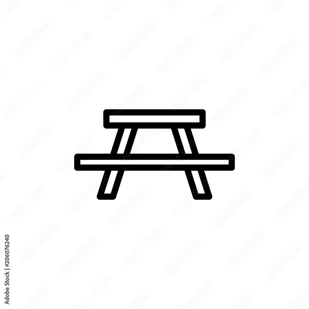 Poster picnic place icon. element of navigation for mobile concept and web apps. thin line picnic place ico