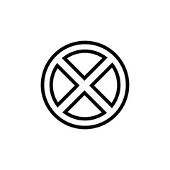road prohibition sign icon. Element of navigation for mobile concept and web apps. Thin line road prohibition sign icon can be used for web and mobile