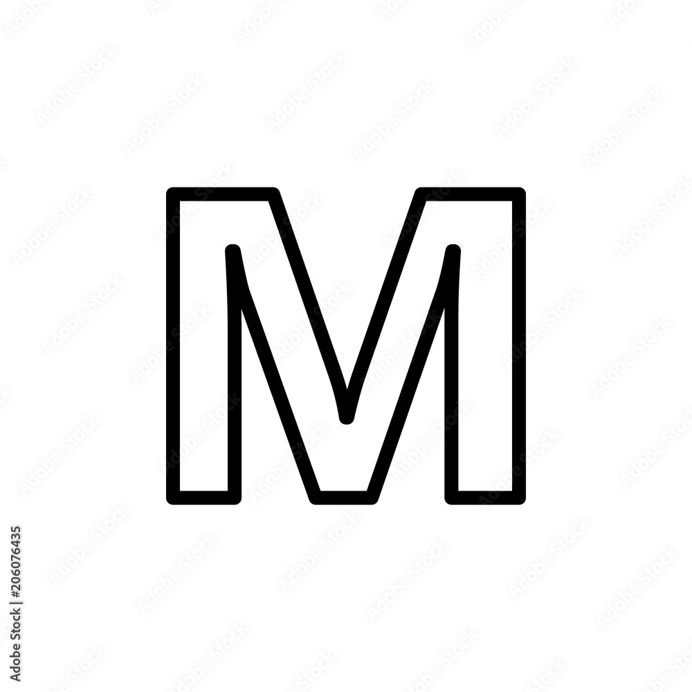 Poster metro sign icon. element of navigation for mobile concept and web apps. thin line metro sign icon ca