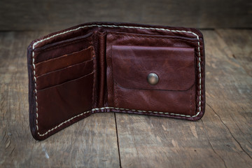 Vintage style of leather wallet