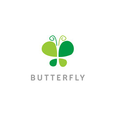 Green Butterfly Vector Design Illustration