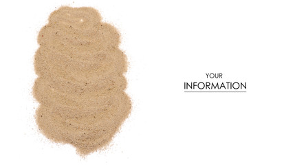 Sand rest vacation pattern on white background isolation, top view